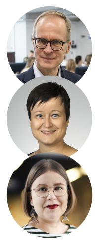 Tapio Määttä, Outi Ratamäki ja Wilma Poutanen.