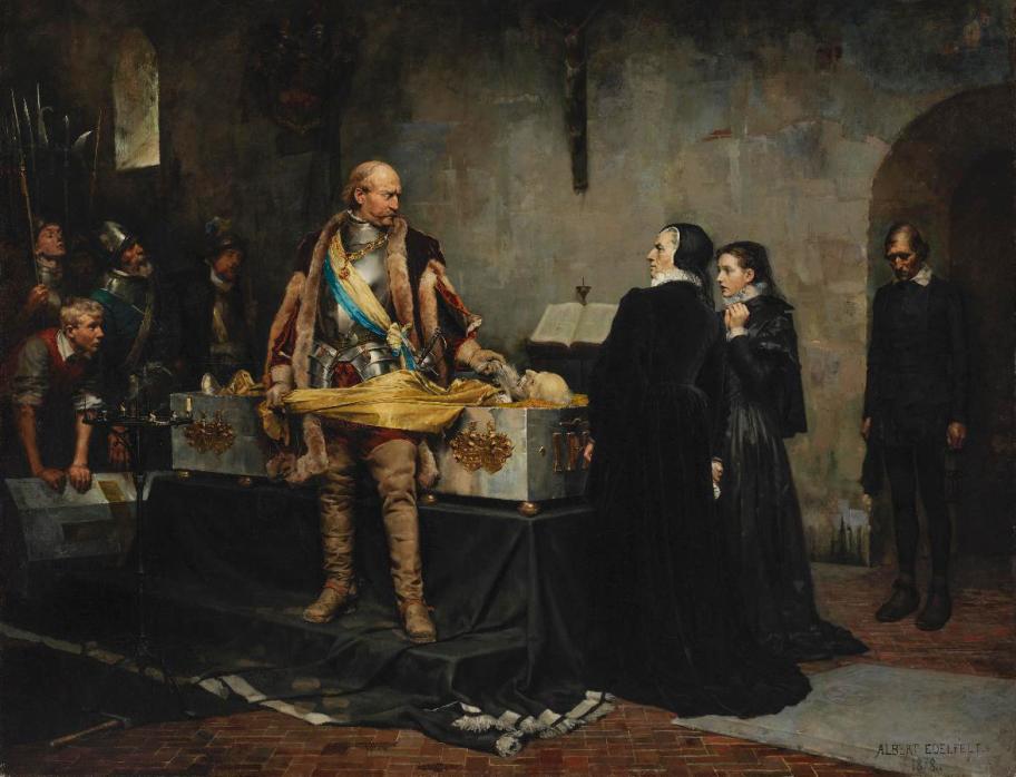 Albert Edelfeltin maalaus "Kaarle-herttua herjaa Klaus Flemingin ruumista".".